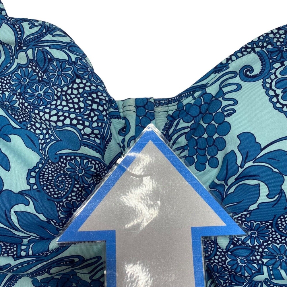 TITLE NINE Carve Design Blue Floral One-Piece Bathing Suit Size Medium Swim - Picture 11 of 12